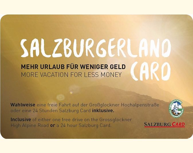 Die SalzburgerLand Card bietet mehr Urlaub für weniger Geld. Wahlweise eine Fahrt auf der Großglockner Hochalpenstraße oder eine24-Stunden Salzburg Card inklusive.