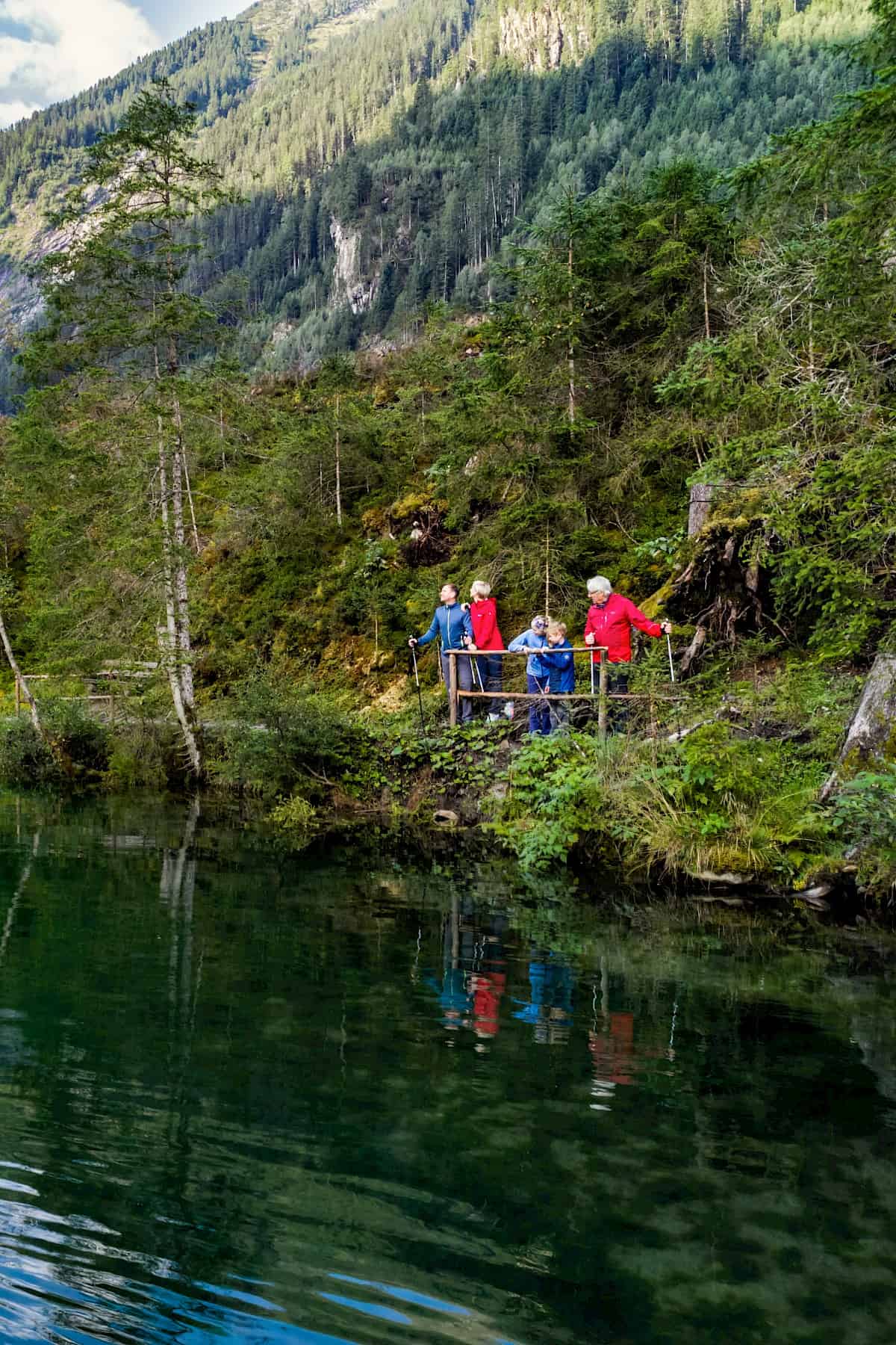 Family at the Blausee in Neukirchen